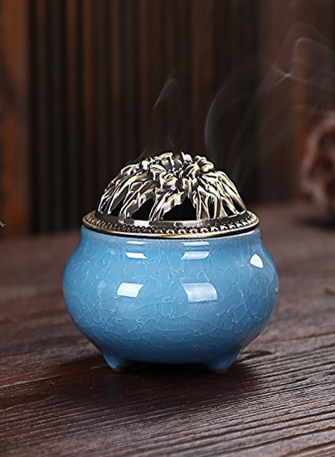 RchNow Ceramic Incense Burner, Coil Cone Stick Incense Burner Holder, Home Ornaments Incense Seat, Disc Censer Zen Decor (Fambe Blue) - Image 3